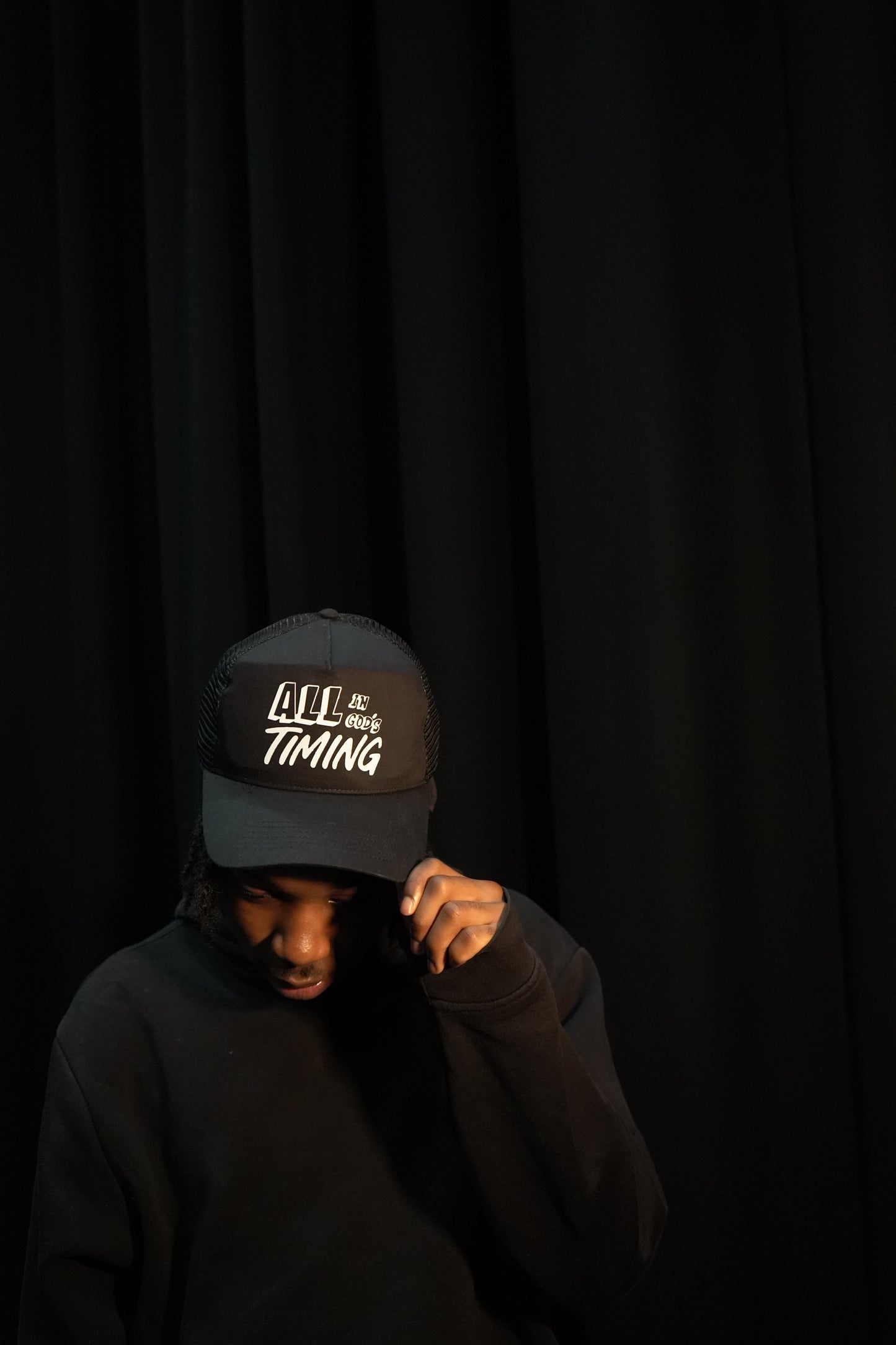 SelahGT - All In God's Timing Trucker Cap (Shadow Black)