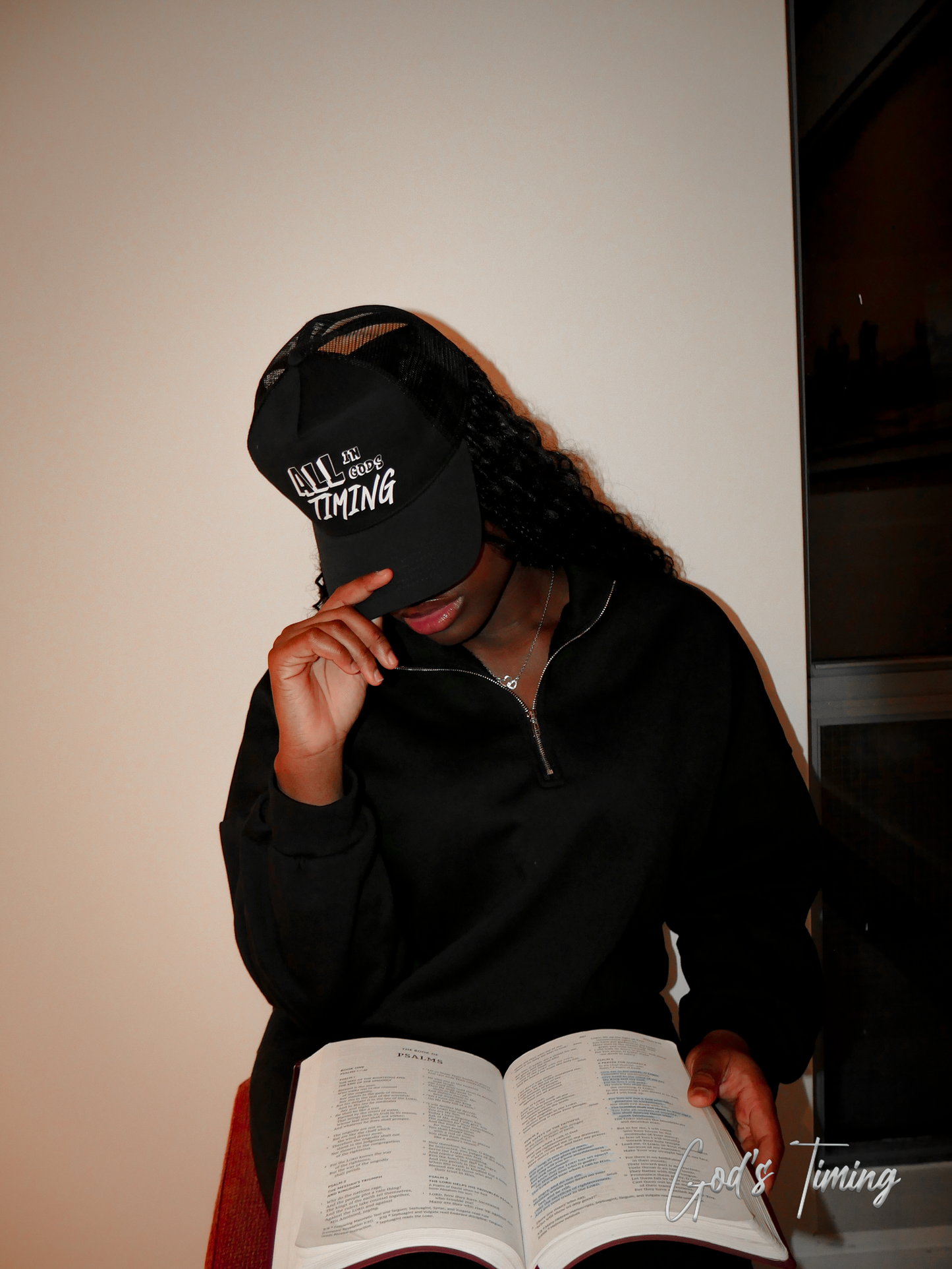 SelahGT - All In God's Timing Trucker Cap (Shadow Black)