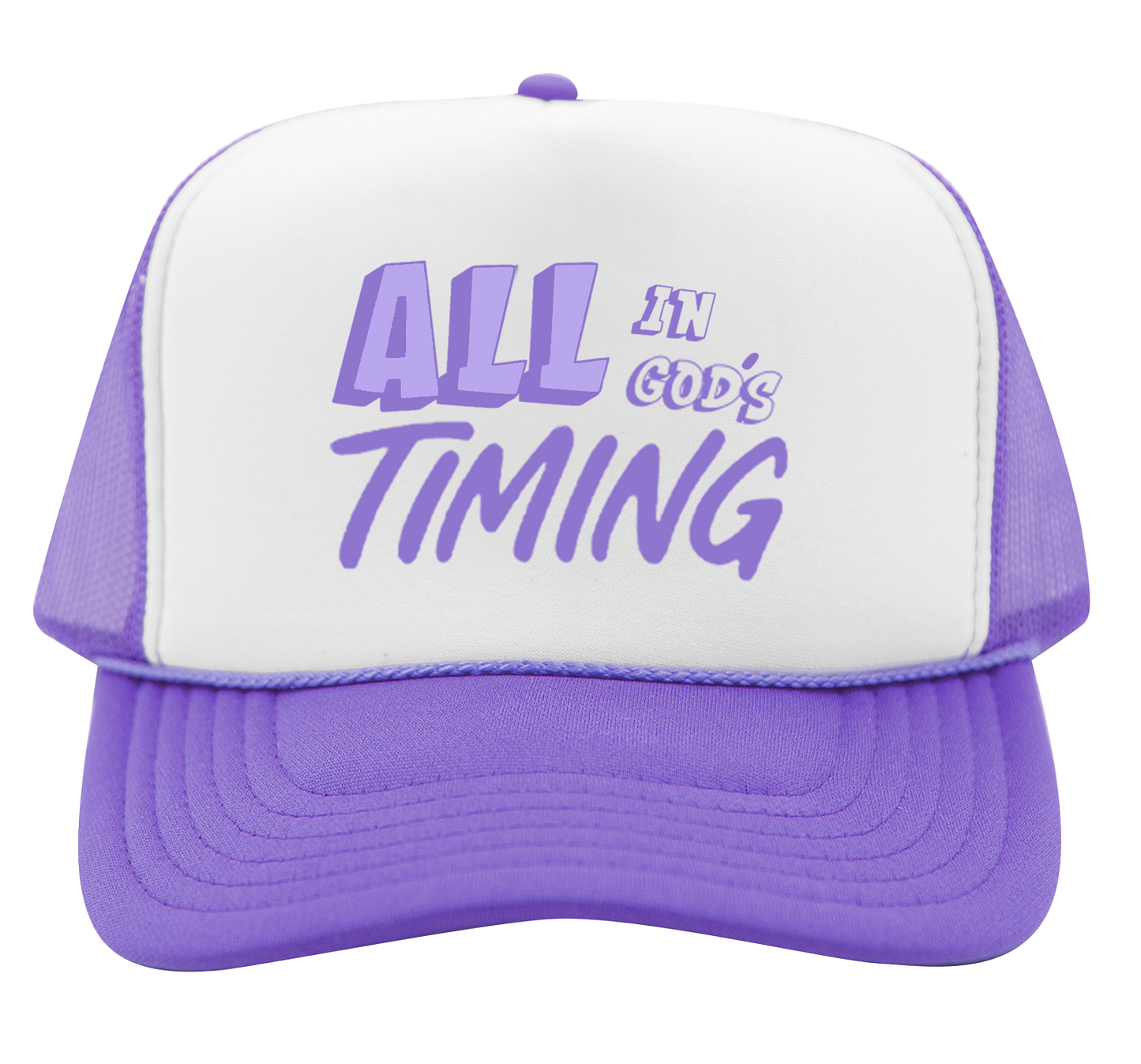 All In God's timing Tucker Cap - Lilac Purple