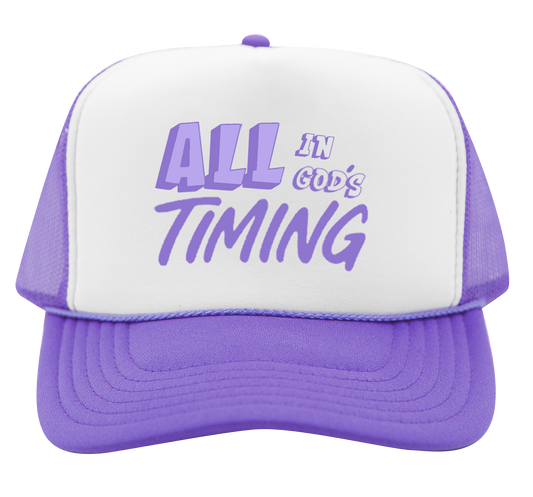 All In God's timing Tucker Cap - Lilac Purple