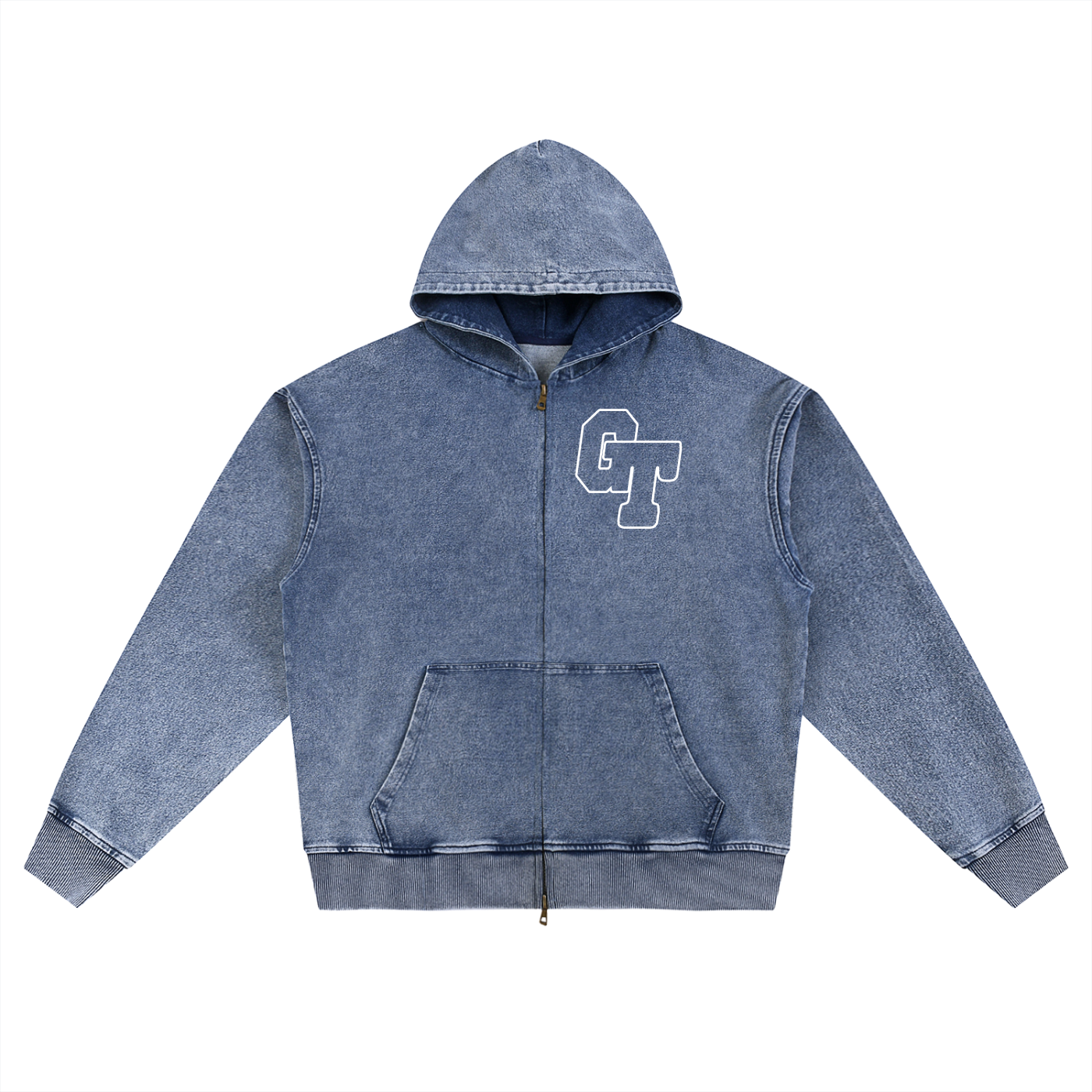 GT Snow Wash Oversized Zip-Up Hoodie